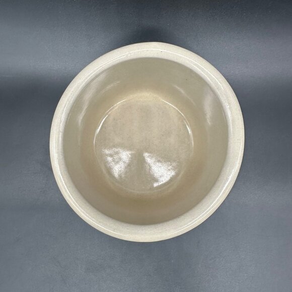 Vintage Stoneware Crock Jar Blue Stripe Cherry Apple Storage Container Farmhouse - Picture 6 of 11